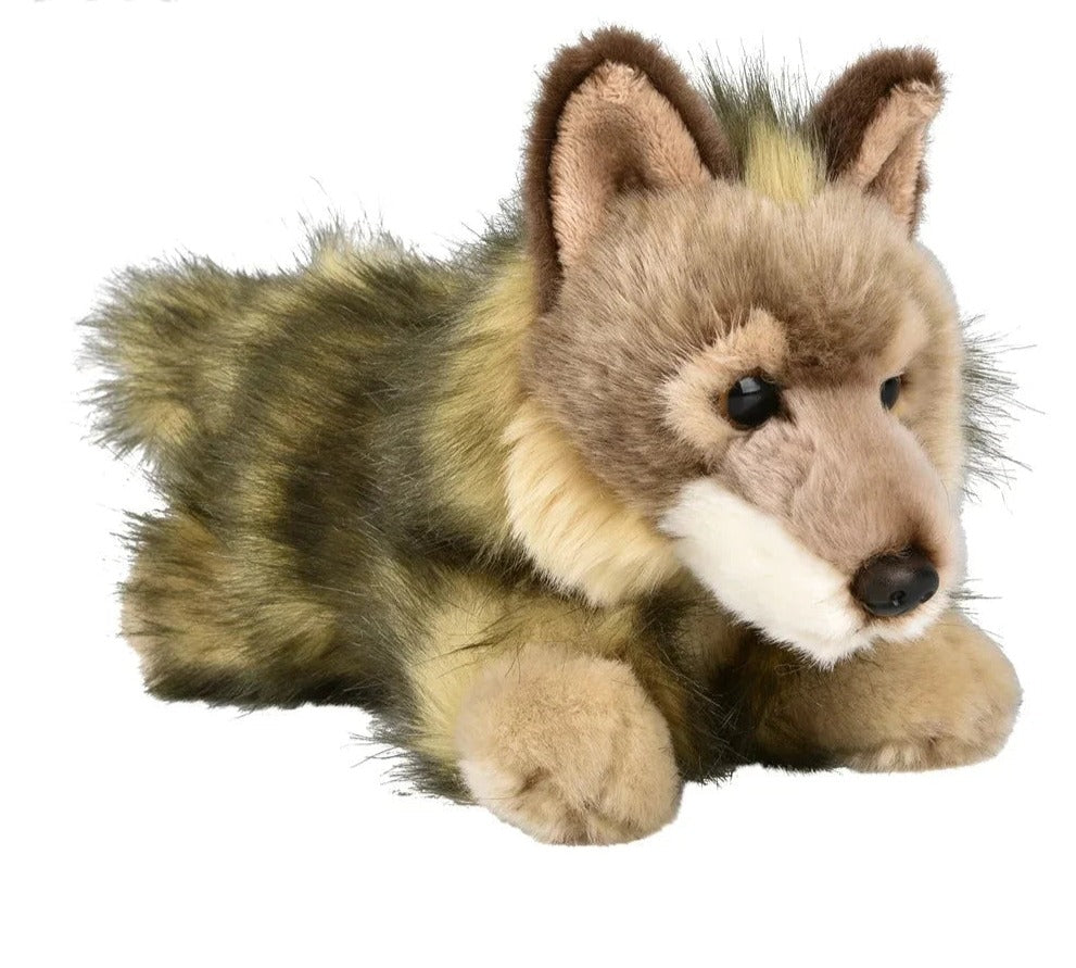 9.5" Heirloom Laying Wolf Plush - Plushie Depot