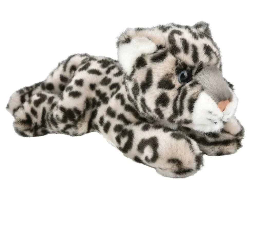 9.5" Heirloom Laying Snow Leopard Plush - Plushie Depot