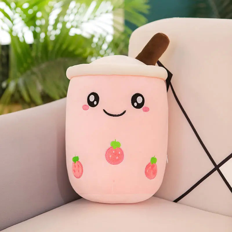 Bubble Tea Kuscheltier erdbeer boba runde augen