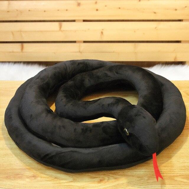 großes Kuscheltier Schlange schwarz 