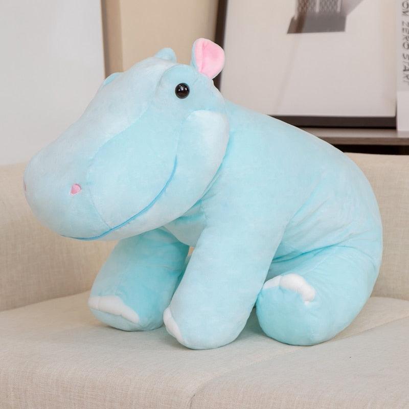 Adorable Sitting Hippo Plushies Gray Stuffed Animals - Plushie Depot