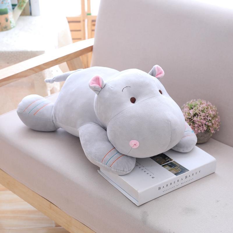 Cute Hippo plush toy White - Plushie Depot