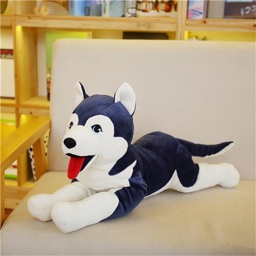 23" 35" / - 60/90cm giant Cartoon Sitting Plush Stuffed Dog Big Toy Husky Black Stuffed Animals - Plushie Depot