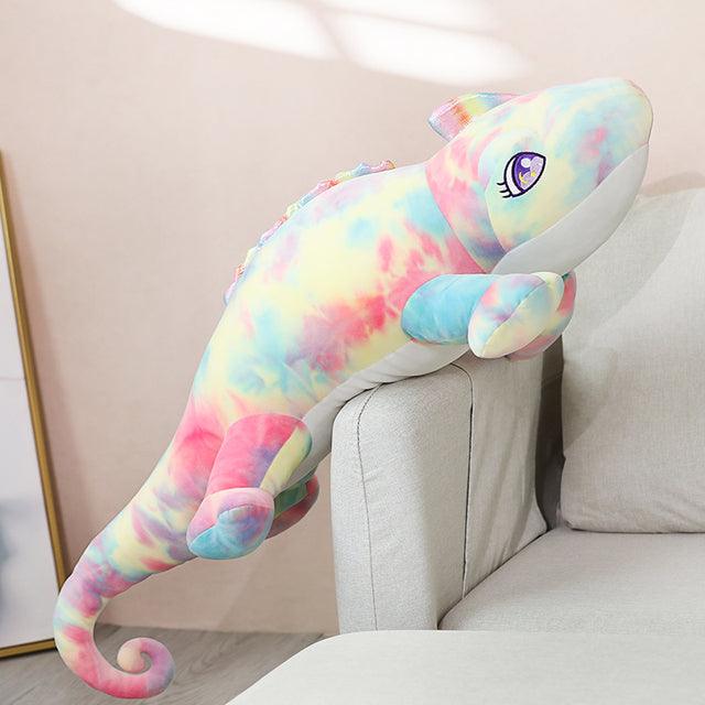 Giant Colored Chameleon Plush Pillow Green Pillows - Plushie Depot