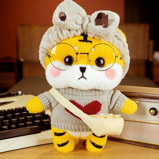 Kawaii Knitted Clothing Cosplay Tiger Plush Toys 12" pink girl sweater Stuffed Animals - Plushie Depot