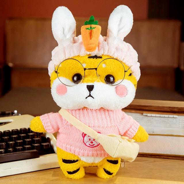 Kawaii Knitted Clothing Cosplay Tiger Plush Toys 12" snow Overalls Stuffed Animals - Plushie Depot