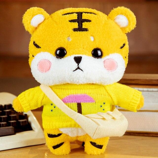 Kawaii Knitted Clothing Cosplay Tiger Plush Toys 12" santa Overalls Stuffed Animals - Plushie Depot