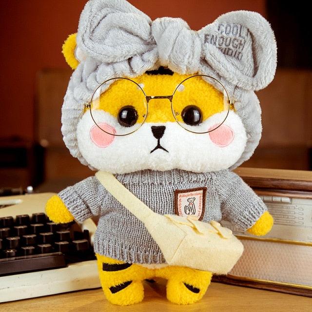 Kawaii Knitted Clothing Cosplay Tiger Plush Toys 12" umbrella yellow Stuffed Animals - Plushie Depot