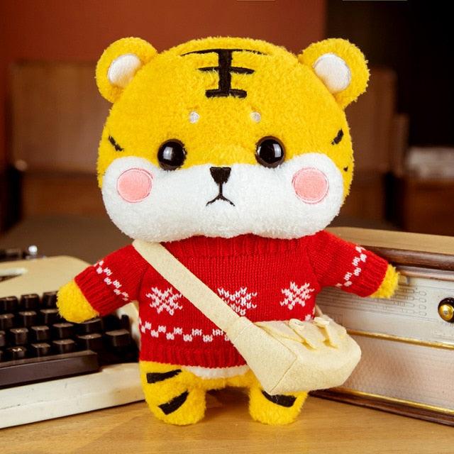 Kawaii Knitted Clothing Cosplay Tiger Plush Toys 12" crown Stuffed Animals - Plushie Depot